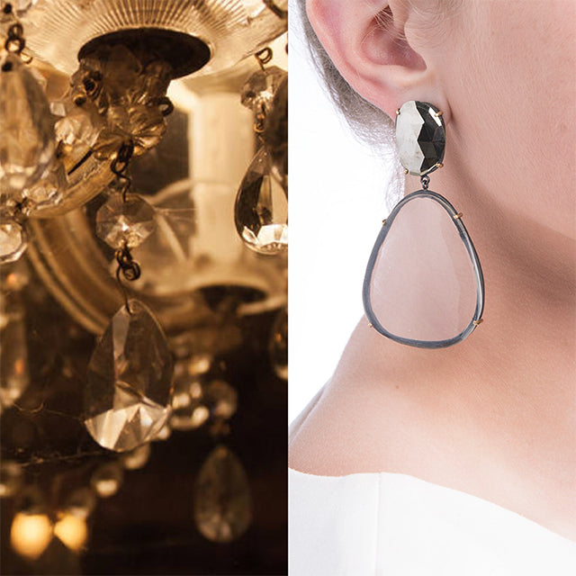 Rose Cut Chandelier Earrings