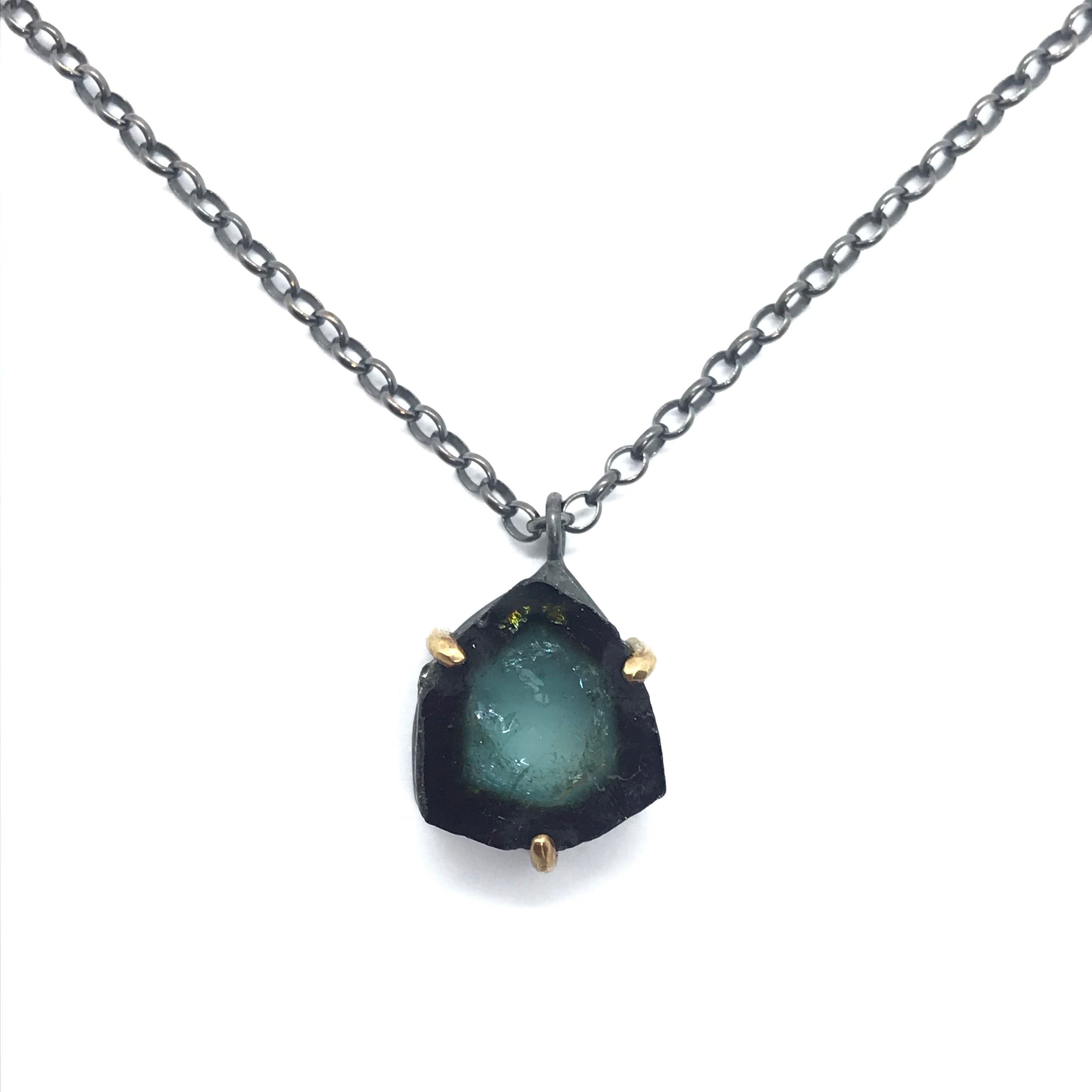 Blue online tourmaline necklace