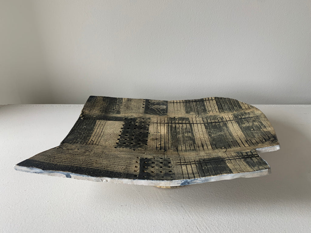 Weathered Black Ceramic Wall Art or Tray