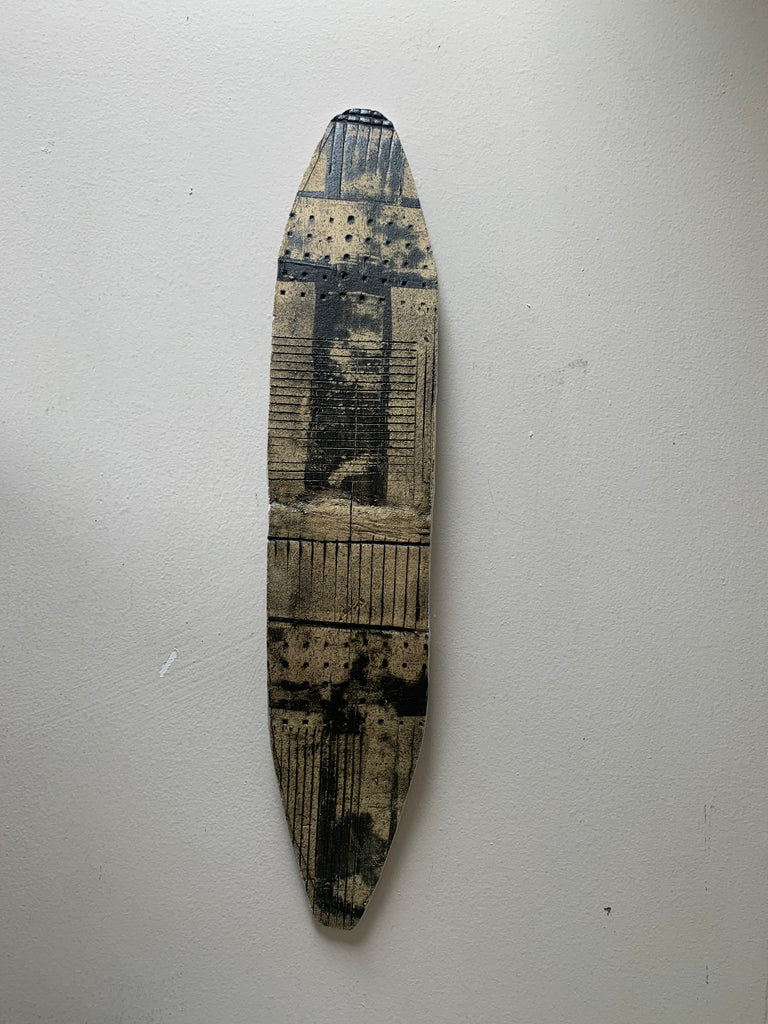 Weathered Black Ceramic Wall Hanging - Medium