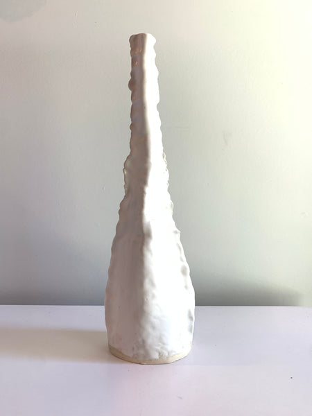 White Tall Frilly Vessel