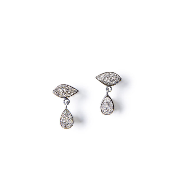 Image of Slant Fine Jewelry's silver vapor druzy & sterling earrings